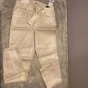 Ella Moss Metallic High Rose Skinny Ankle Pants